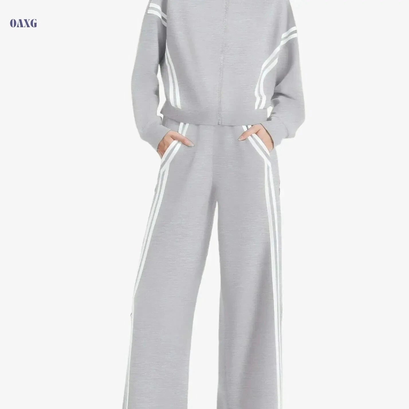 CASLY Women's All-Season Sporty Casual Two-Piece Set - Zip Up & Joggers   OAXG 