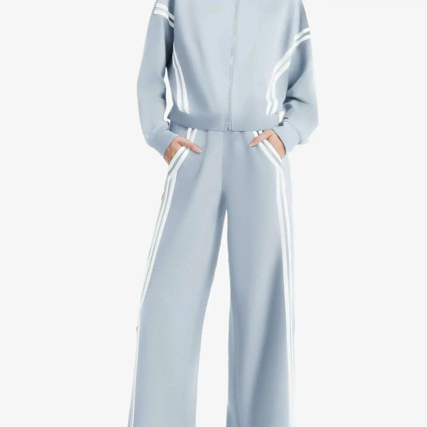 CASLY Women's All-Season Sporty Casual Two-Piece Set - Zip Up & Joggers   OAXG 