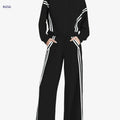 CASLY Women's All-Season Sporty Casual Two-Piece Set - Zip Up & Joggers   OAXG Black / XS