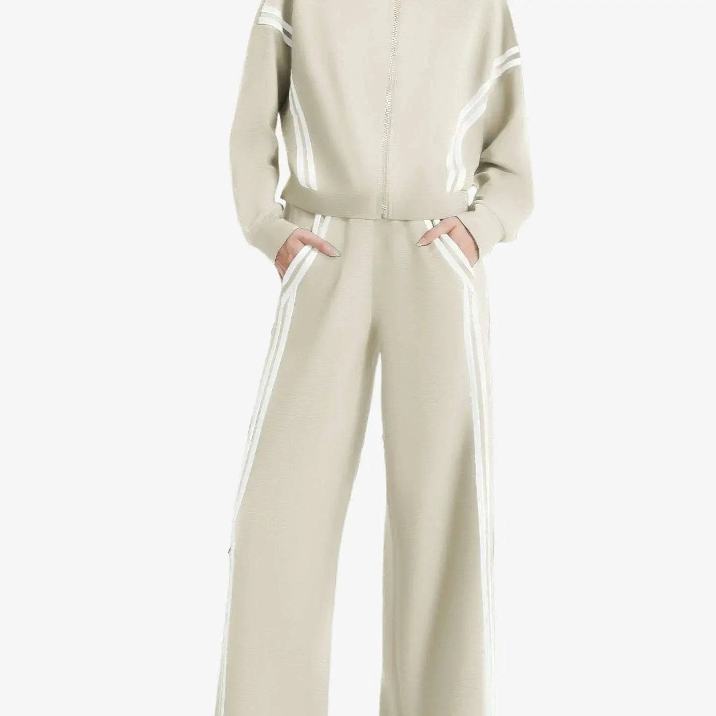 CASLY Women's All-Season Sporty Casual Two-Piece Set - Zip Up & Joggers   OAXG 