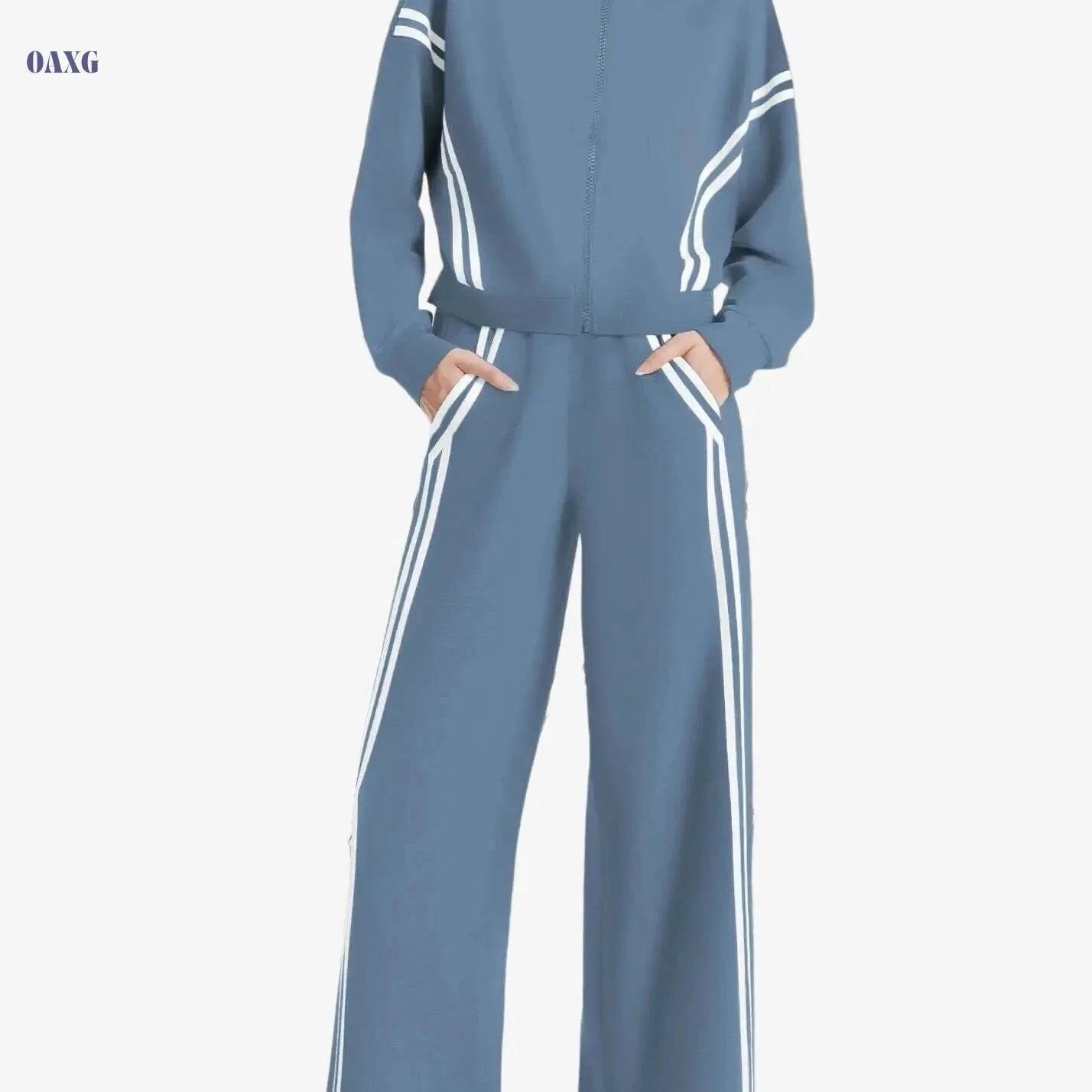 CASLY Women's All-Season Sporty Casual Two-Piece Set - Zip Up & Joggers   OAXG 