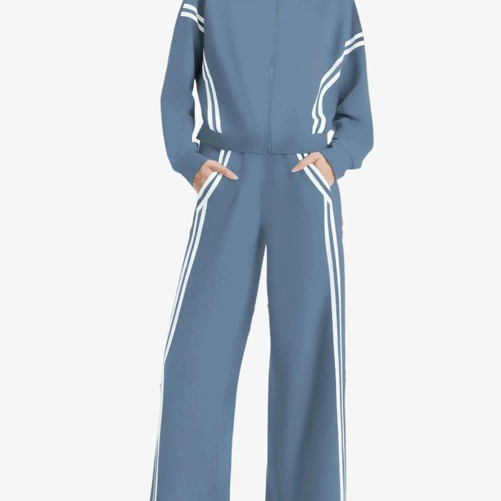 CASLY Women's All-Season Sporty Casual Two-Piece Set - Zip Up & Joggers   OAXG 
