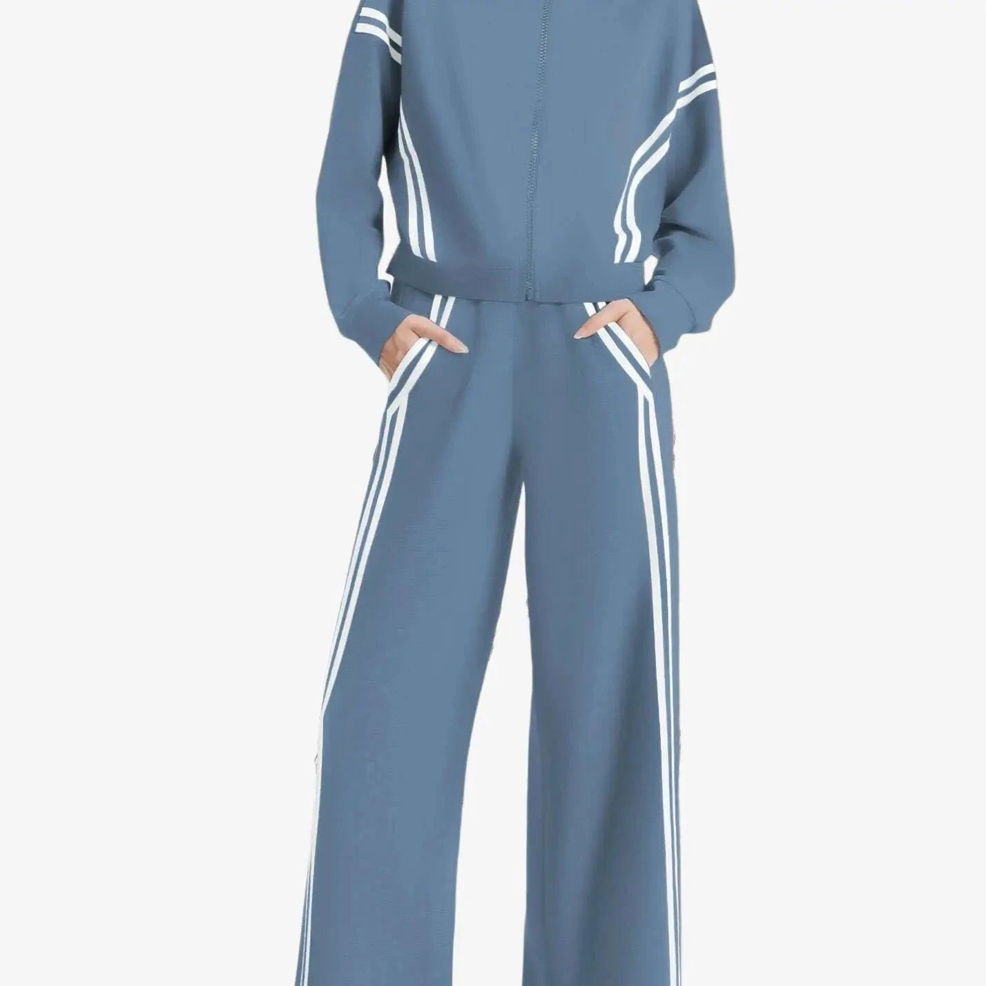CASLY Women's All-Season Sporty Casual Two-Piece Set - Zip Up & Joggers   OAXG 