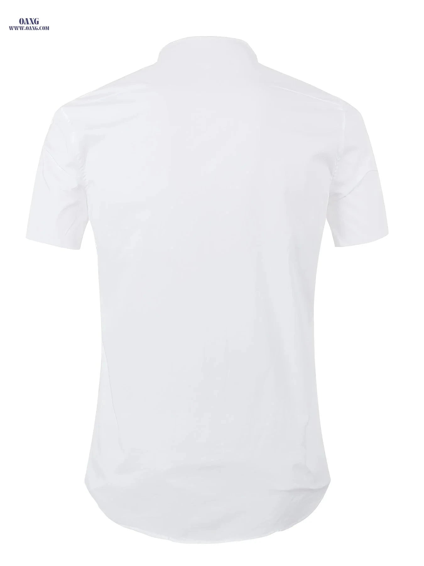Casual 11-Button Stand Collar Short Sleeve Shirt - Summer Style   OAXG 