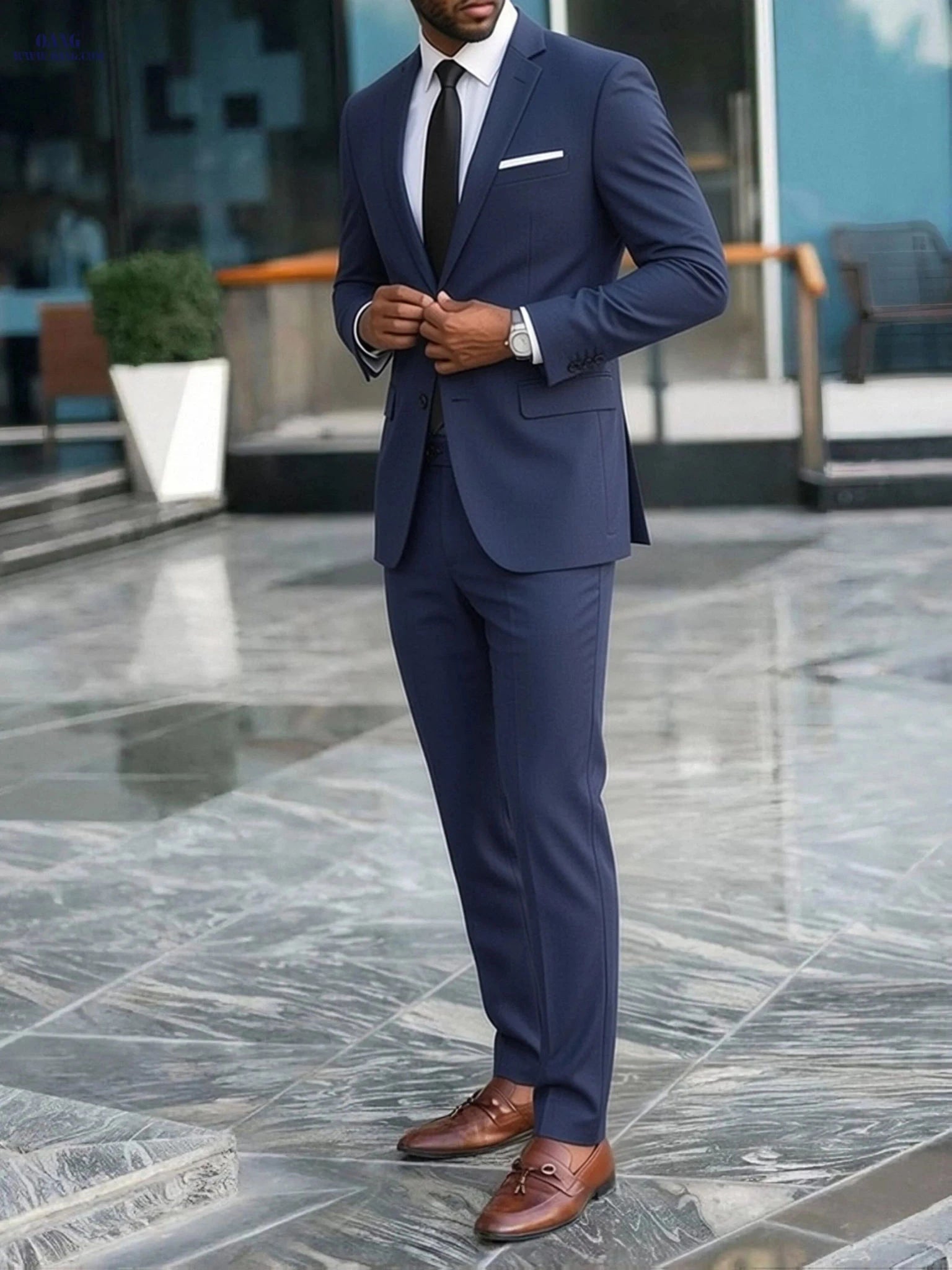 Casual 2pcs Suit Set for Groomsmen - Blazer & Trousers   OAXG 
