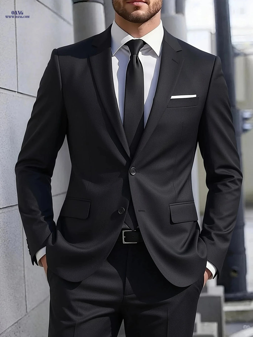 Casual 2pcs Suit Set for Groomsmen - Blazer & Trousers   OAXG Navy Color / FR S