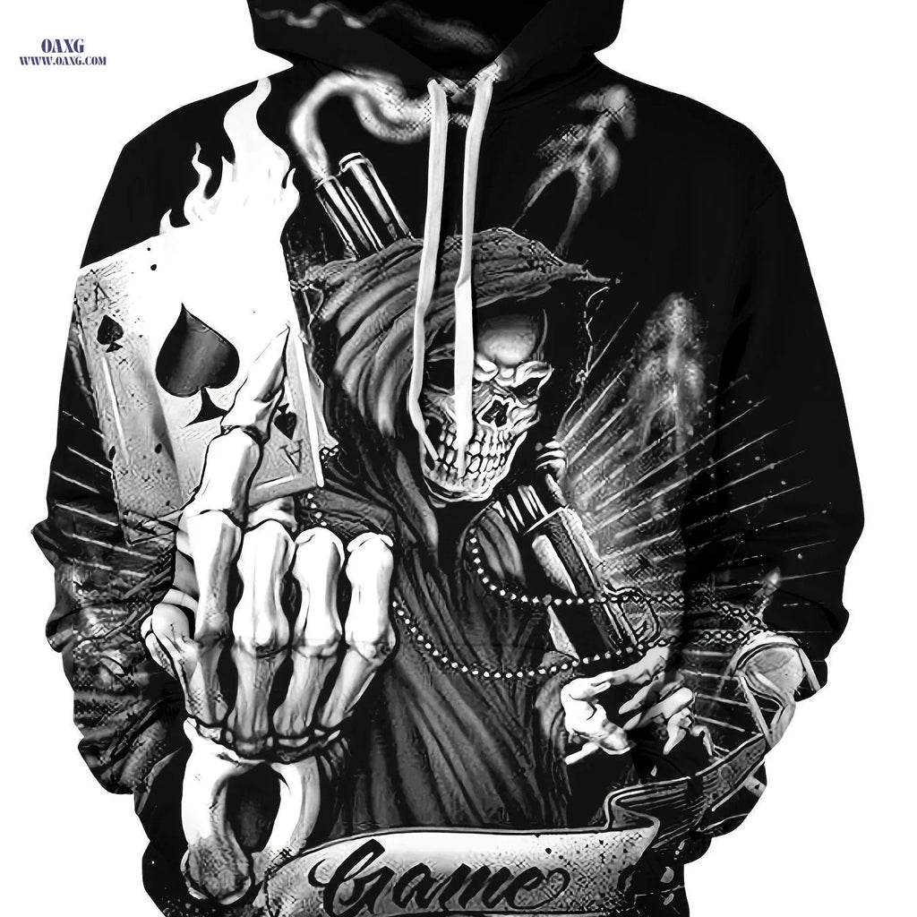 Casual 3D Hooded Pullovers for Men - Graphic Sweatshirts, Cozy Fit   OAXG 