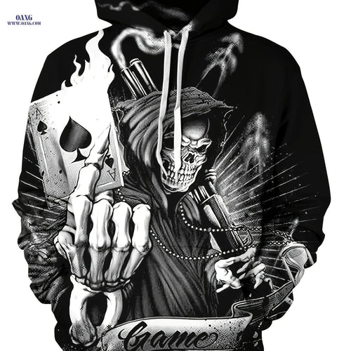 Casual 3D Hooded Pullovers for Men - Graphic Sweatshirts, Cozy Fit   OAXG 