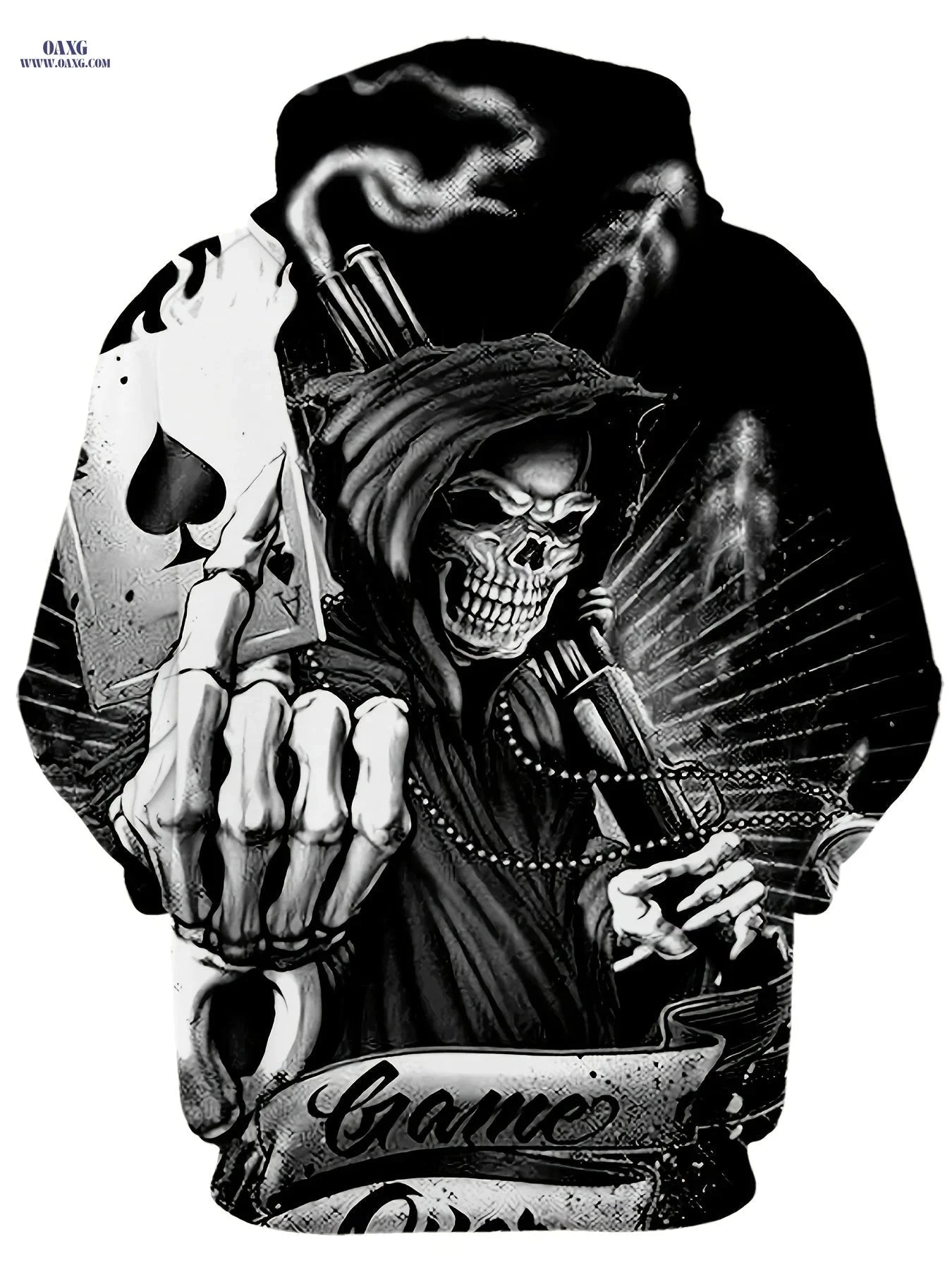 Casual 3D Hooded Pullovers for Men - Graphic Sweatshirts, Cozy Fit   OAXG Metal Black / FR L