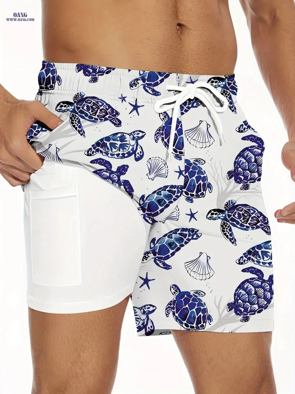 Casual Beach Pants for Adults - 2-in-1 Style, 100% Polyester   OAXG Mixed Color / FR S