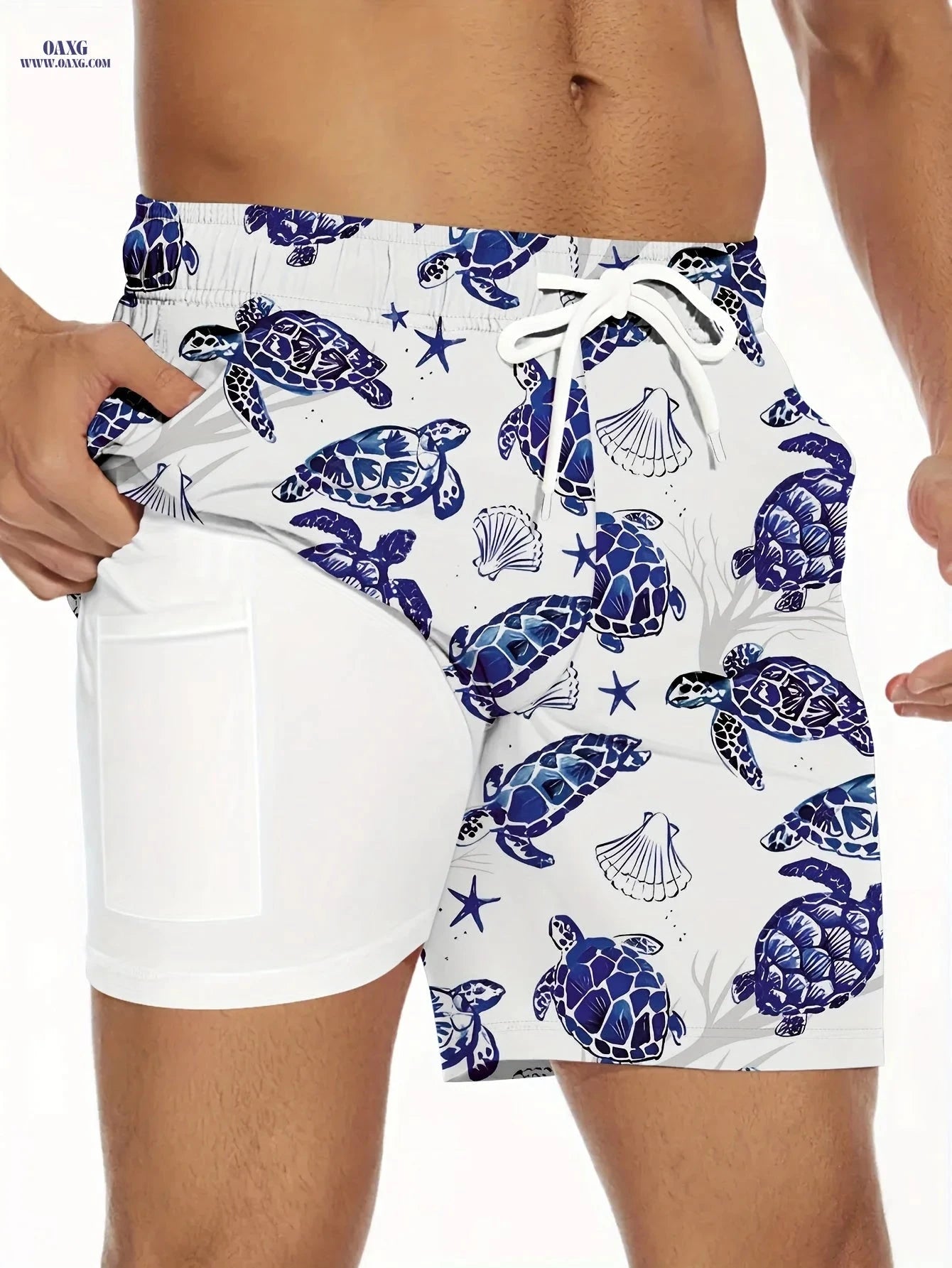 Casual Beach Pants for Adults - 2-in-1 Style, 100% Polyester   OAXG Mixed Color / FR S