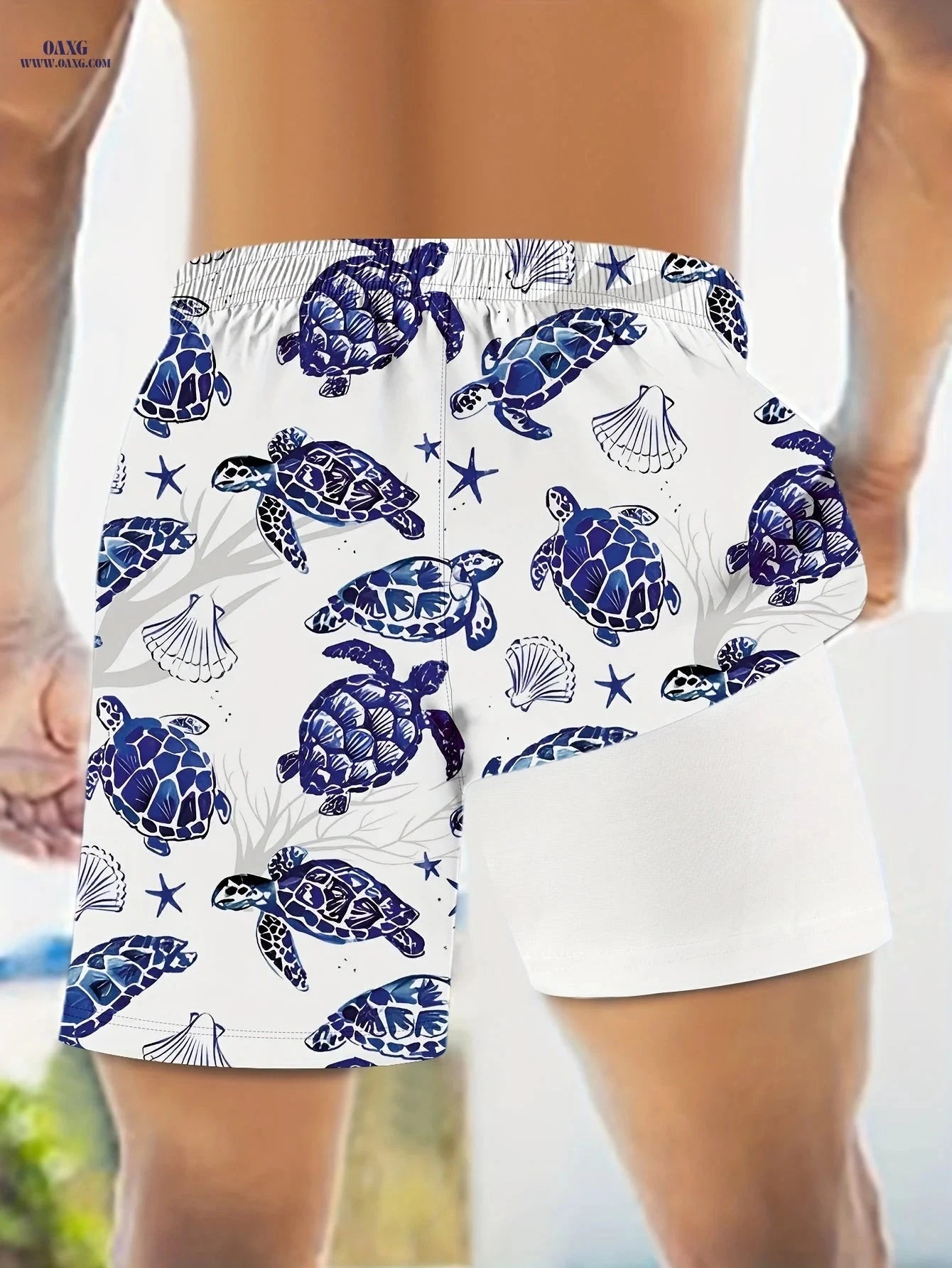 Casual Beach Pants for Adults - 2-in-1 Style, 100% Polyester   OAXG Mixed Color / FR S