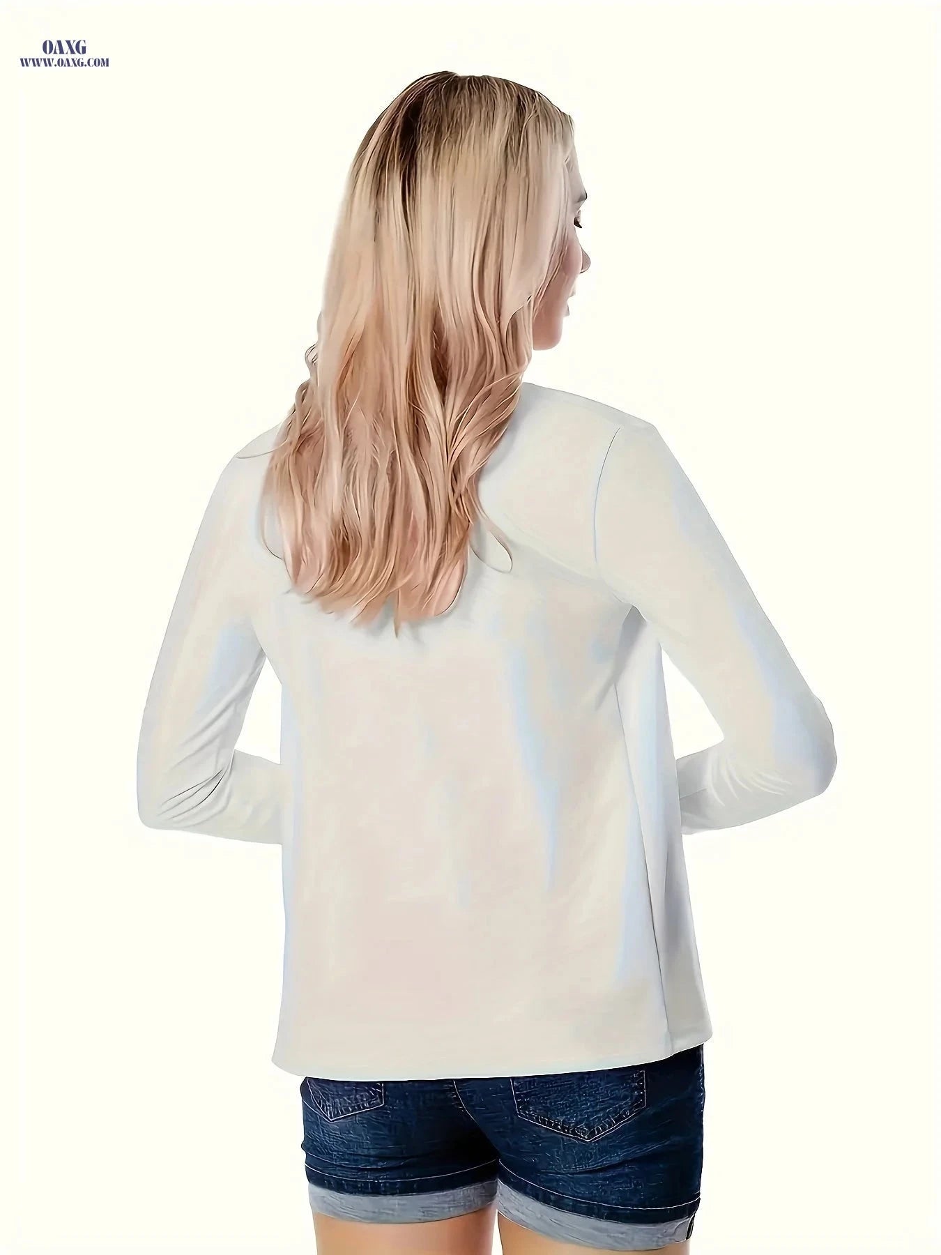 Casual Cardigan Shawl - Long Sleeve Knit for Fall/Winter Comfort   OAXG Black / S