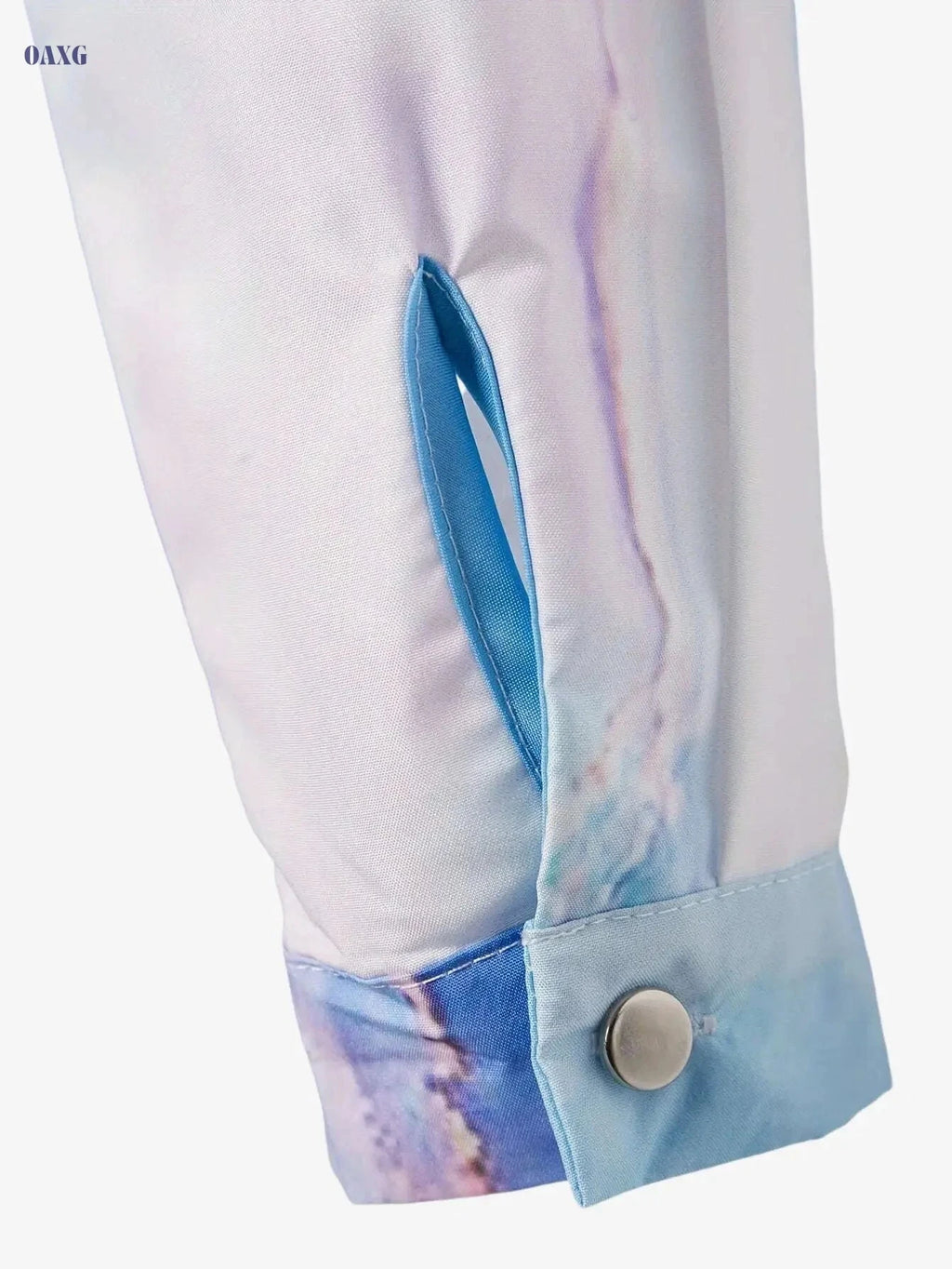 Casual Directional Development Shirt - 100% Polyester Print Design   OAXG Sky Blue / S