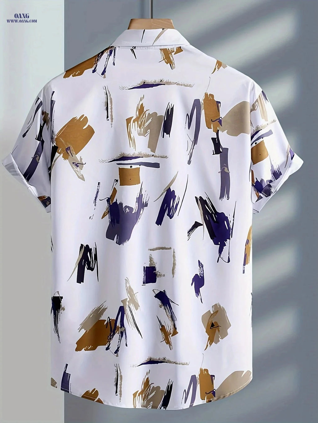 Casual Graffiti Print Short Sleeve Shirt for Men - Summer Style   OAXG 