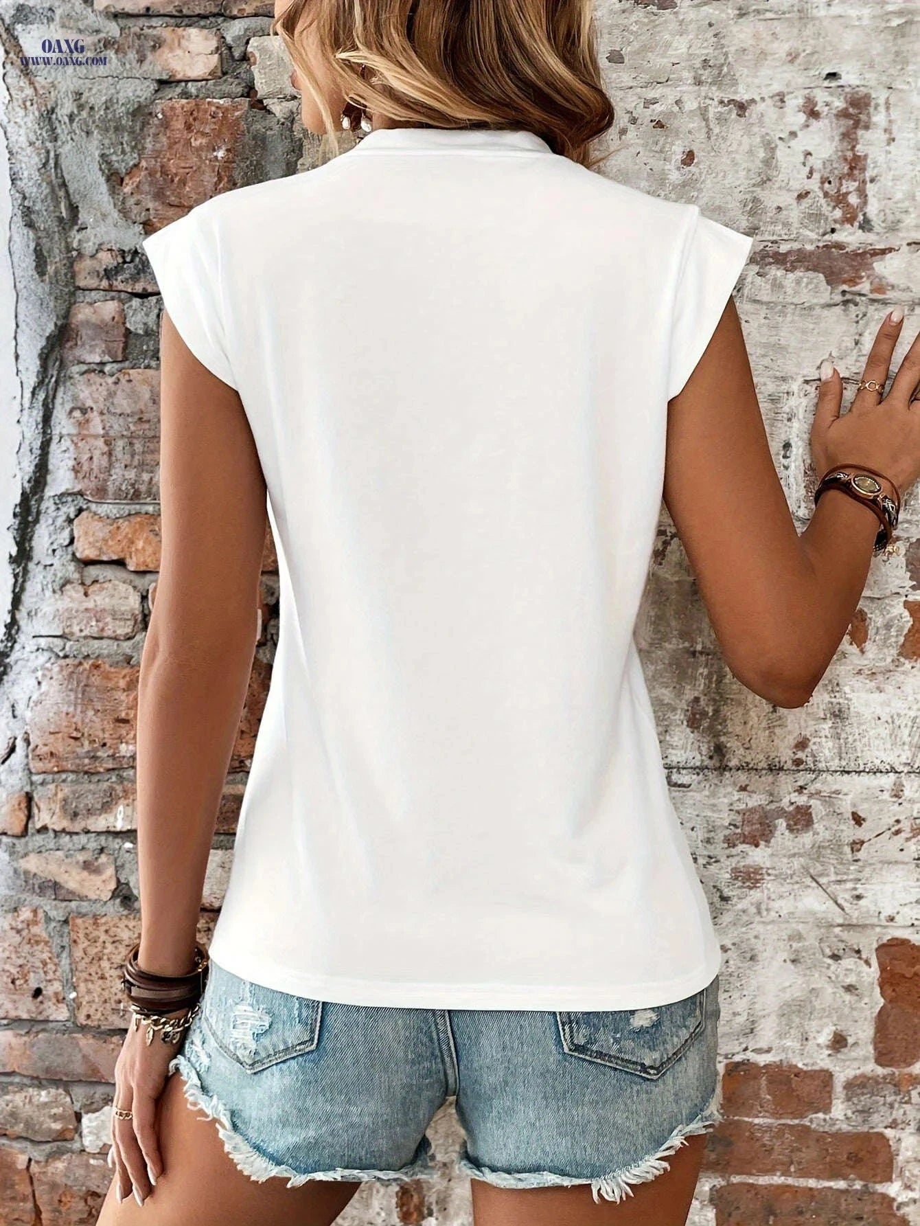 Casual Heart Print Vest - Loose-Fitting Round Neck Design for All Seasons   OAXG 