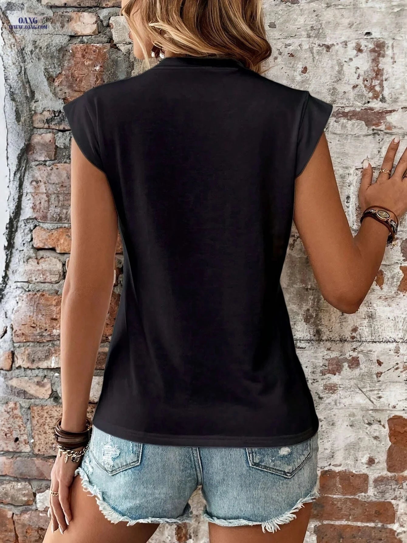 Casual Heart Print Vest - Loose-Fitting Round Neck Design for All Seasons   OAXG White / S