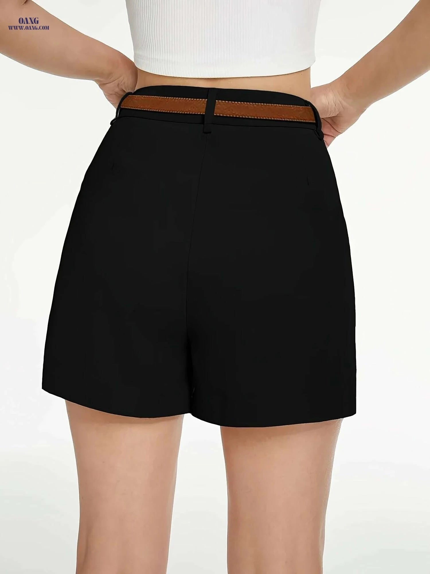 Casual High-Waisted Women's Shorts - Simple Fit for Spring/Summer   OAXG 