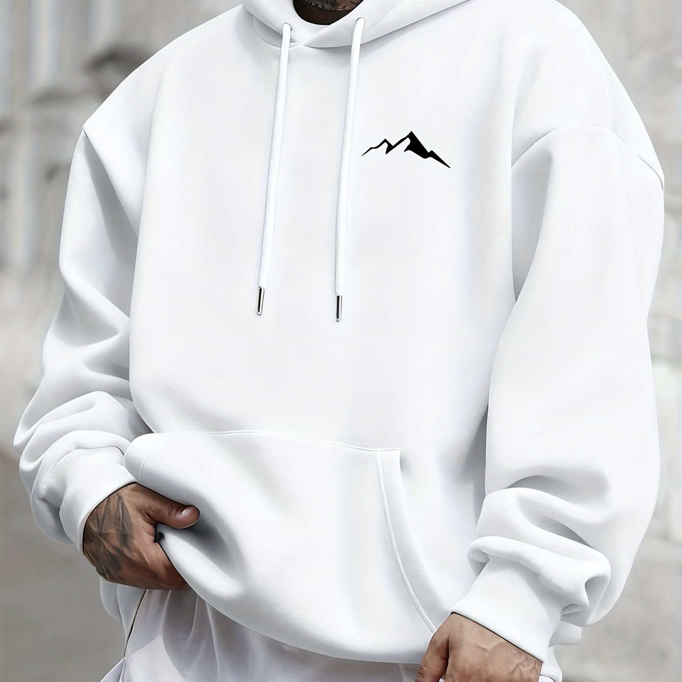 Casual Hooded Sweatshirt for Men - Wrinkle-Resistant & Easy Care   OAXG 
