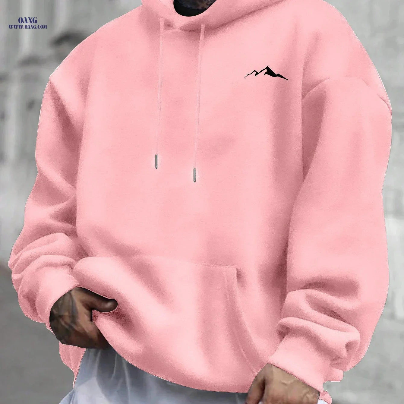 Casual Hooded Sweatshirt for Men - Wrinkle-Resistant & Easy Care   OAXG 