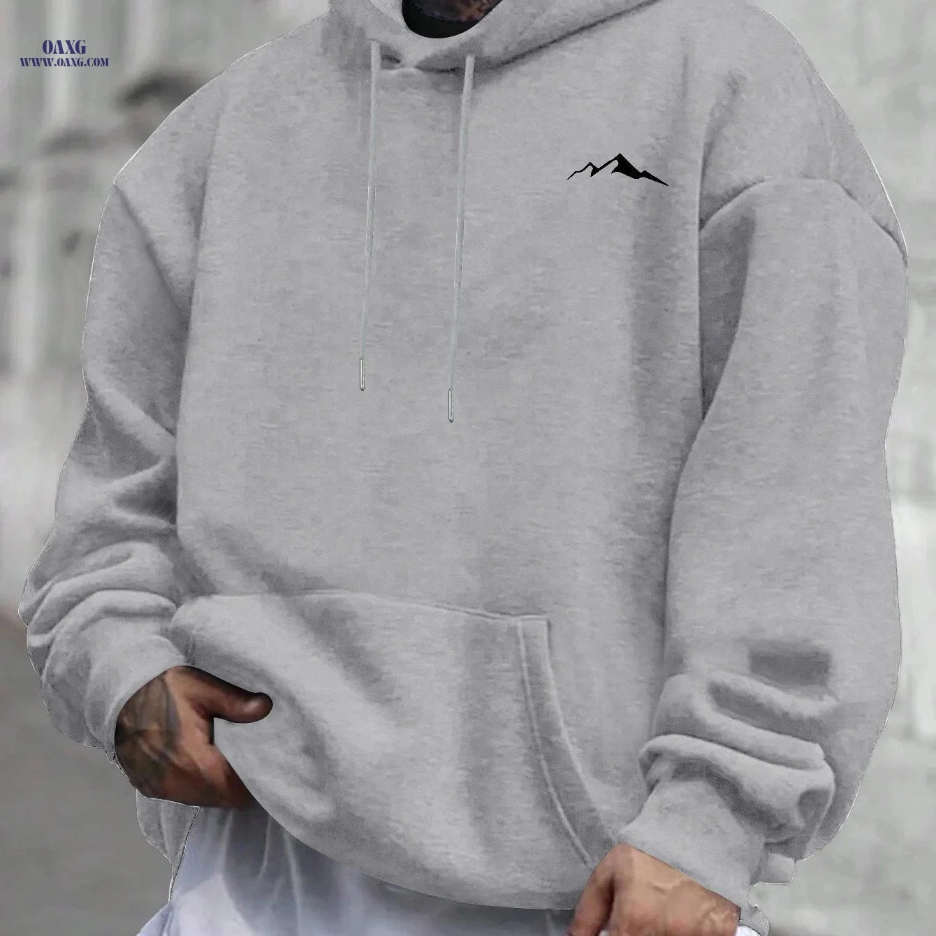 Casual Hooded Sweatshirt for Men - Wrinkle-Resistant & Easy Care   OAXG 
