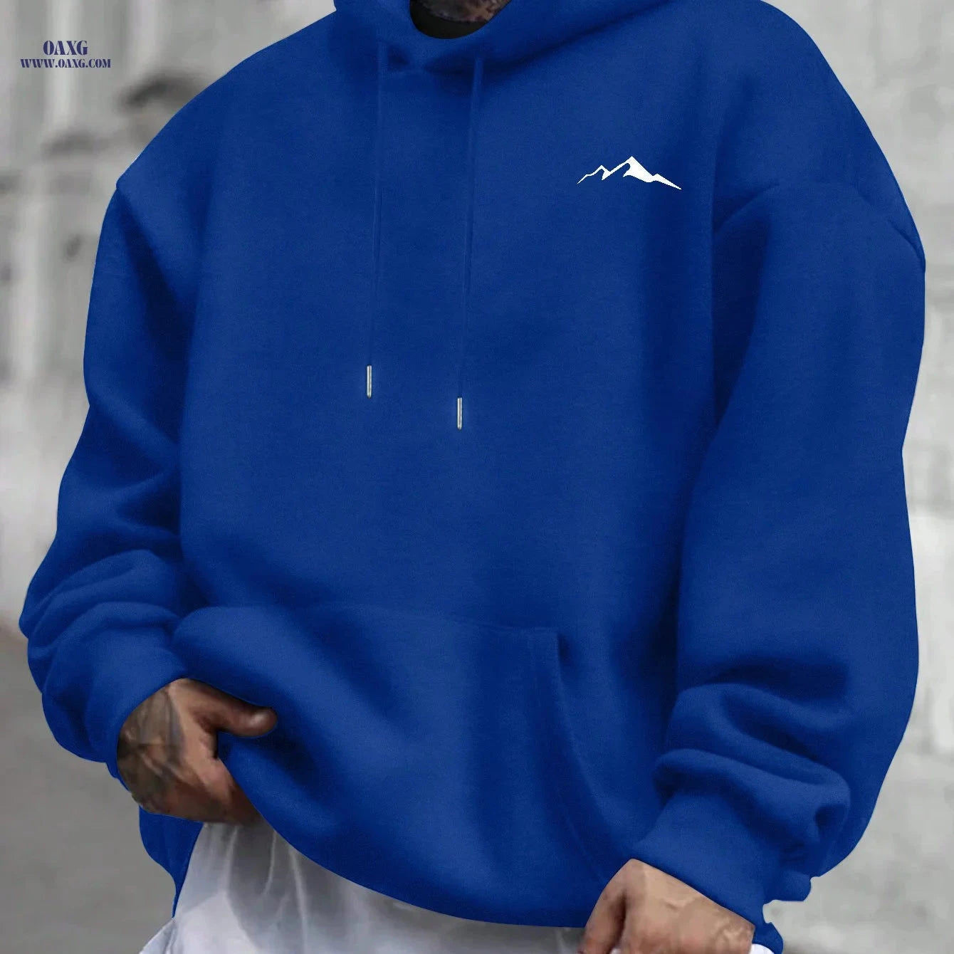 Casual Hooded Sweatshirt for Men - Wrinkle-Resistant & Easy Care   OAXG 