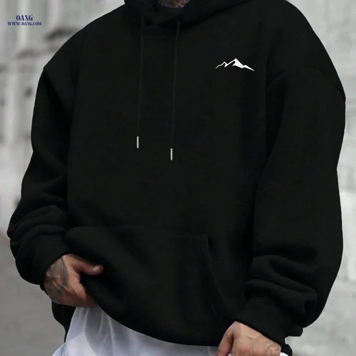 Casual Hooded Sweatshirt for Men - Wrinkle-Resistant & Easy Care   OAXG 