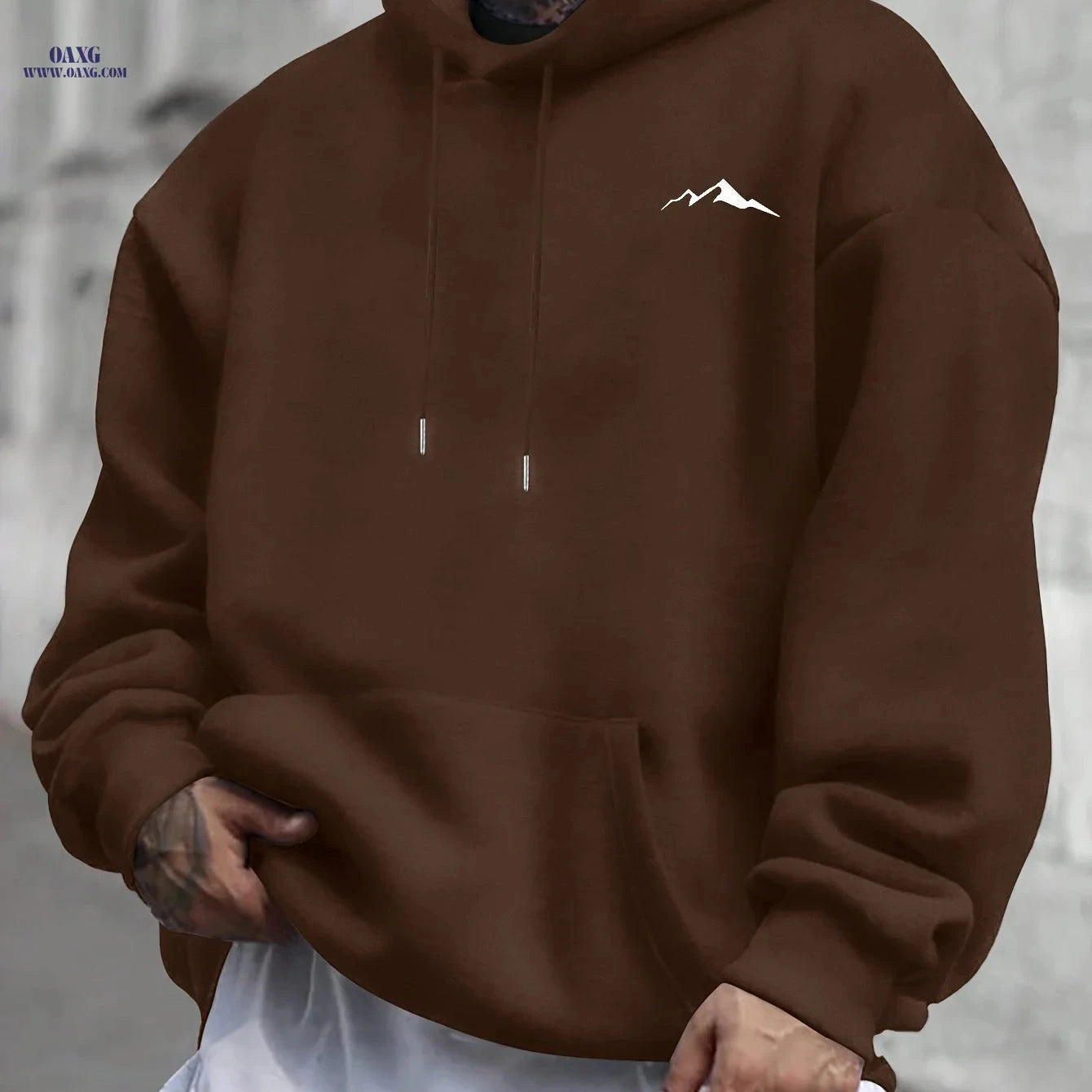 Casual Hooded Sweatshirt for Men - Wrinkle-Resistant & Easy Care   OAXG 