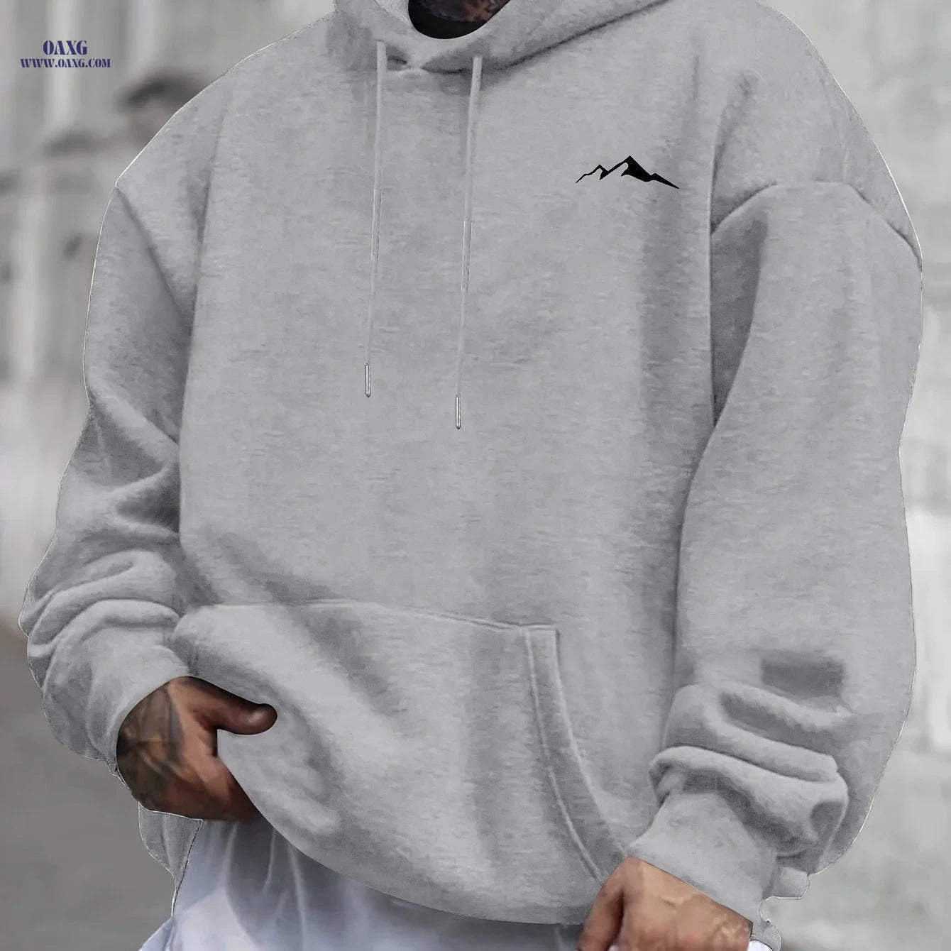 Casual Hooded Sweatshirt for Men - Wrinkle-Resistant & Easy Care   OAXG 