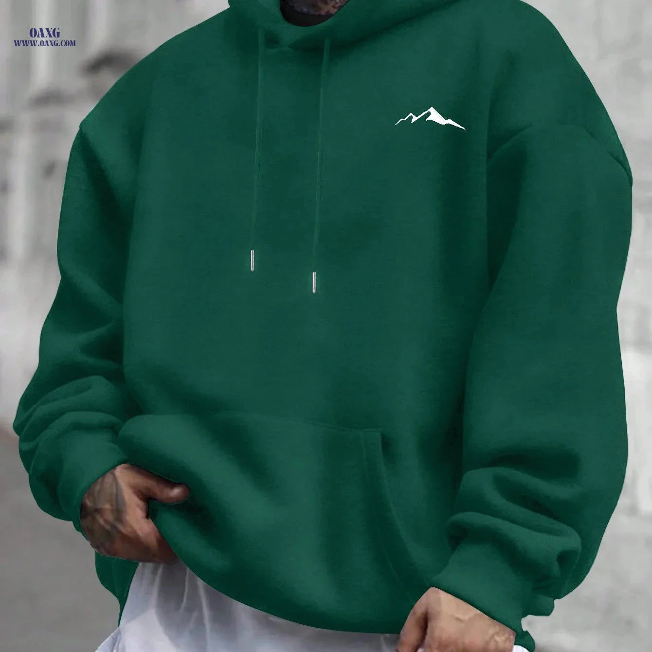 Casual Hooded Sweatshirt for Men - Wrinkle-Resistant & Easy Care   OAXG 