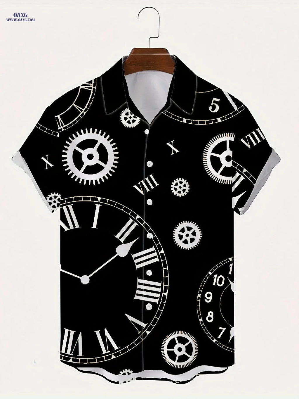 Casual Lapel Shirt for Men - Retro Print Summer Top, Loose Fit   OAXG 