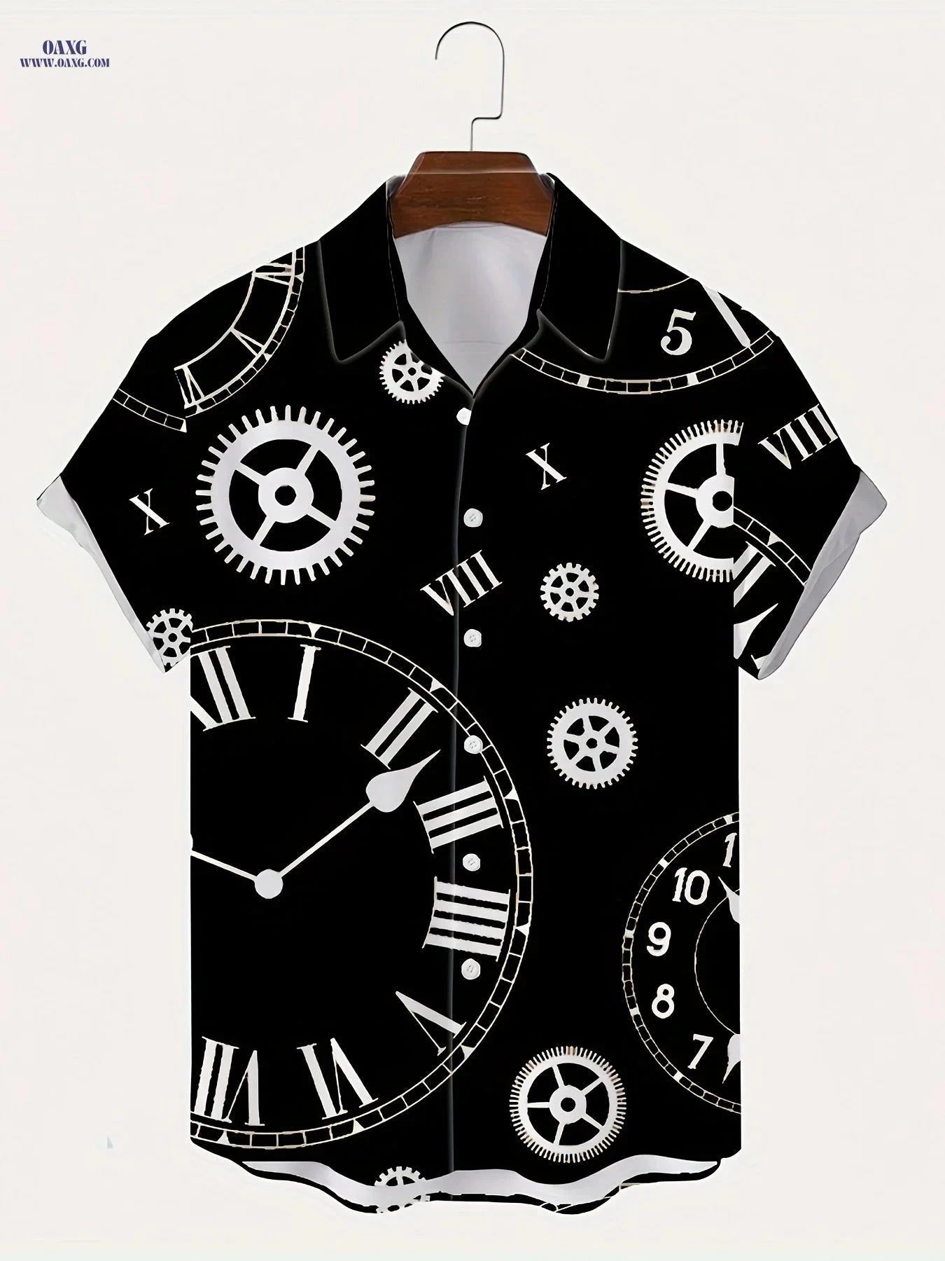 Casual Lapel Shirt for Men - Retro Print Summer Top, Loose Fit   OAXG 