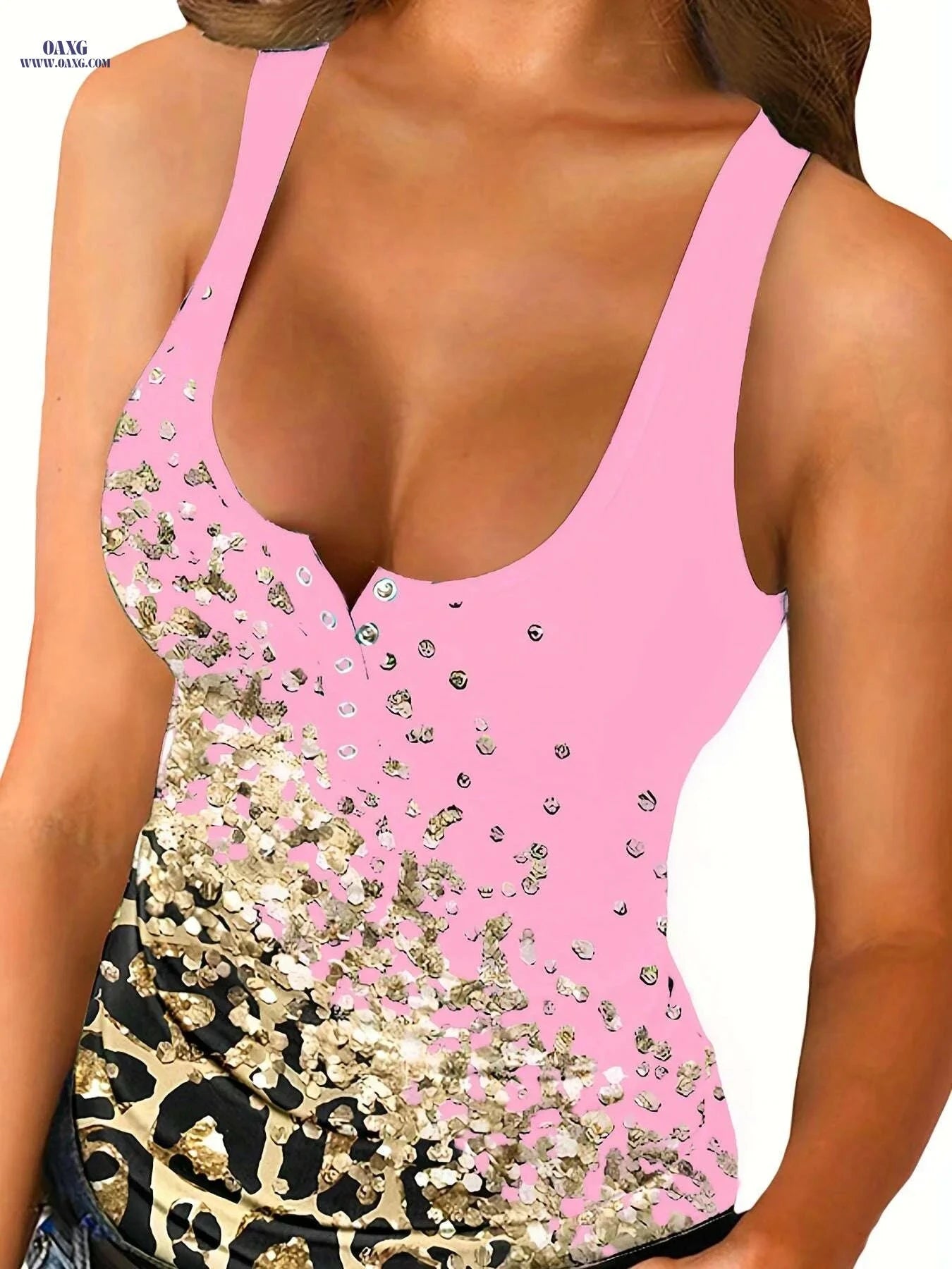 Casual Leopard Print Tank Top - Women's Slim Summer Sleeveless Style   OAXG 