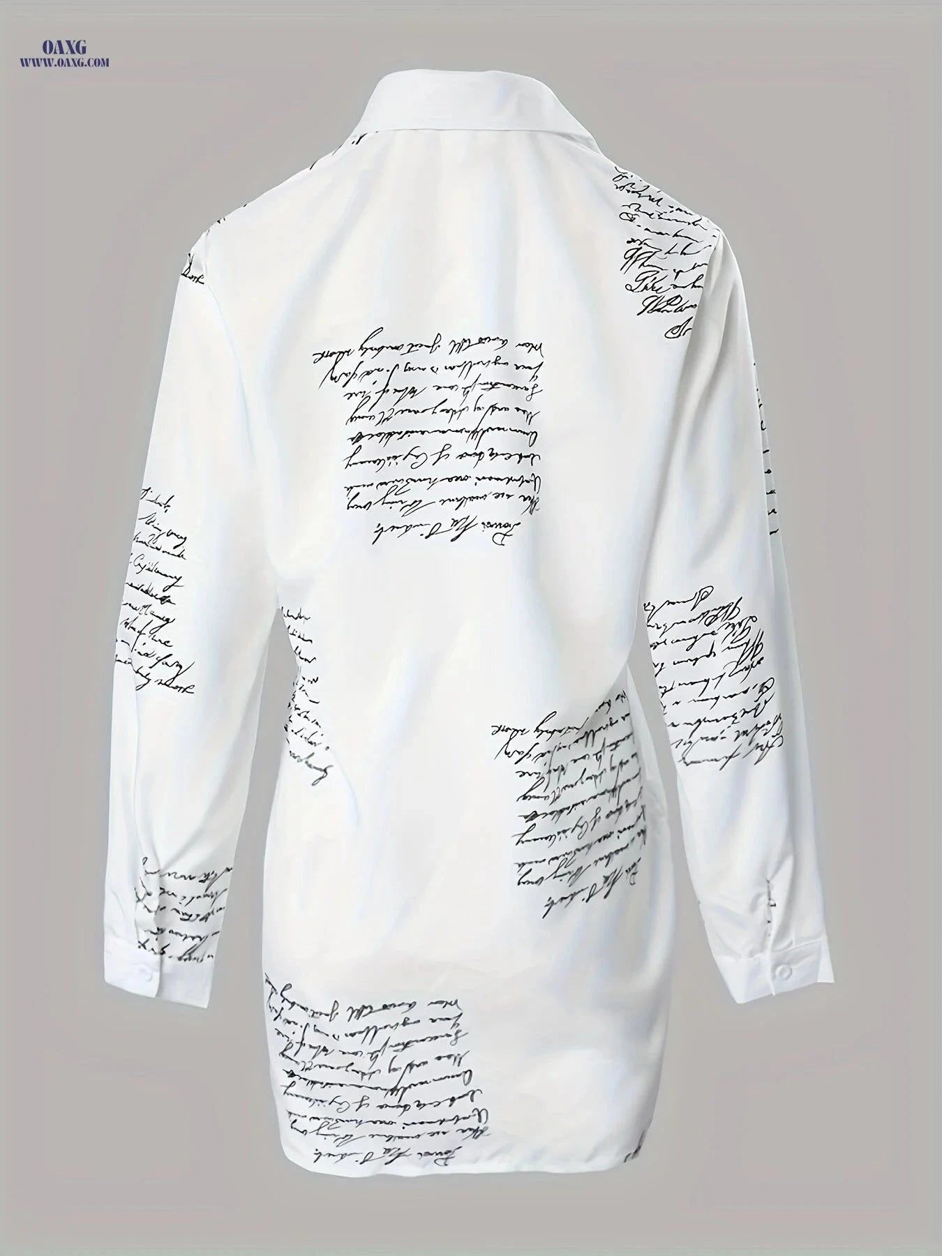 Casual Letter Print Shirt - Women's Long Sleeve Button-Up Top   OAXG White / S
