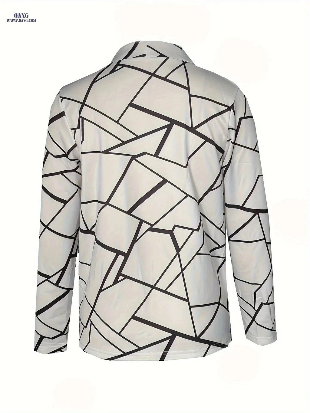 Casual Long-Sleeve Blazer Top - European & American Style Print   OAXG White / S