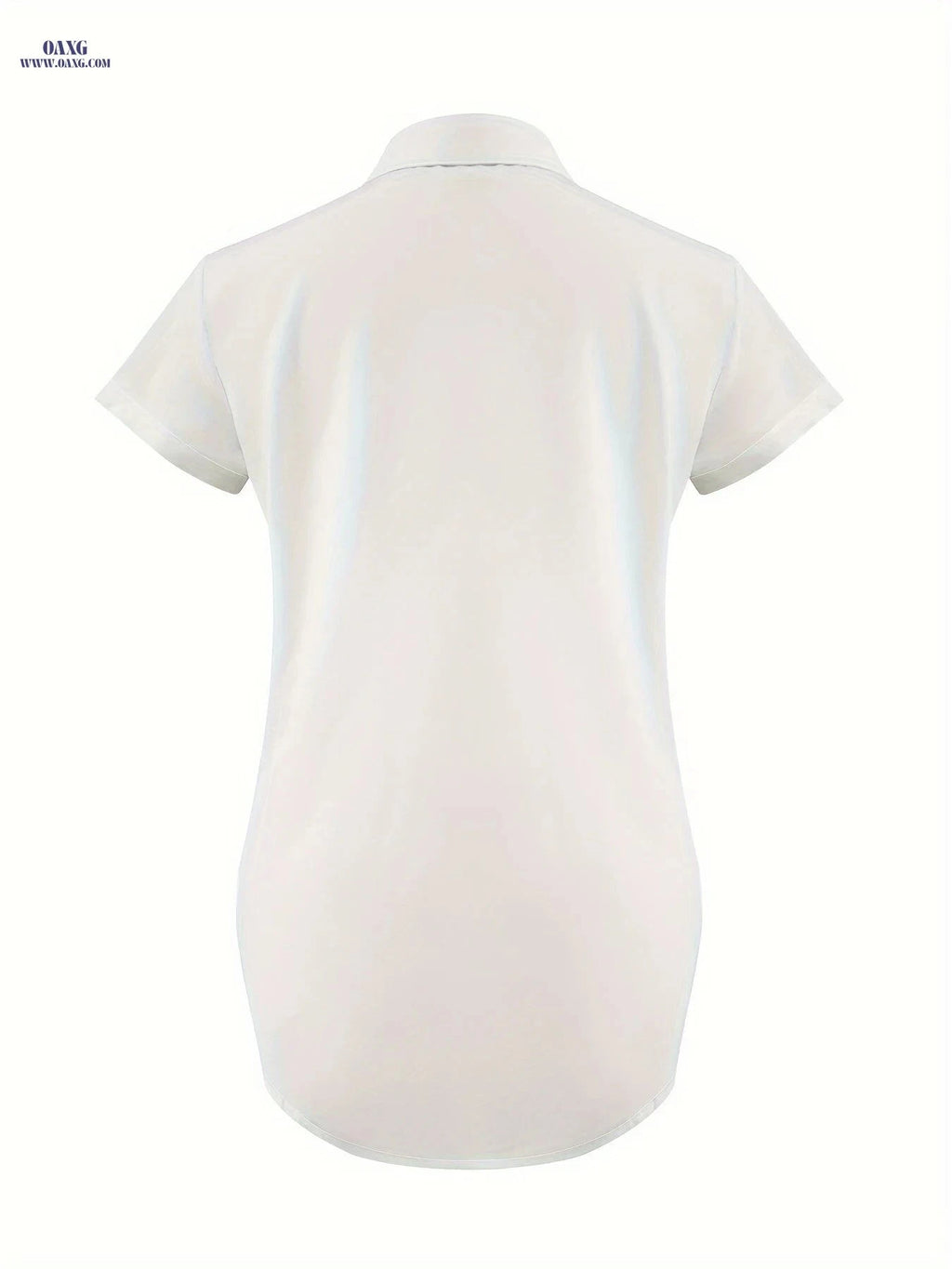 Casual Loose-Fit Butterfly Print Short-Sleeve Top for All Seasons   OAXG White / S