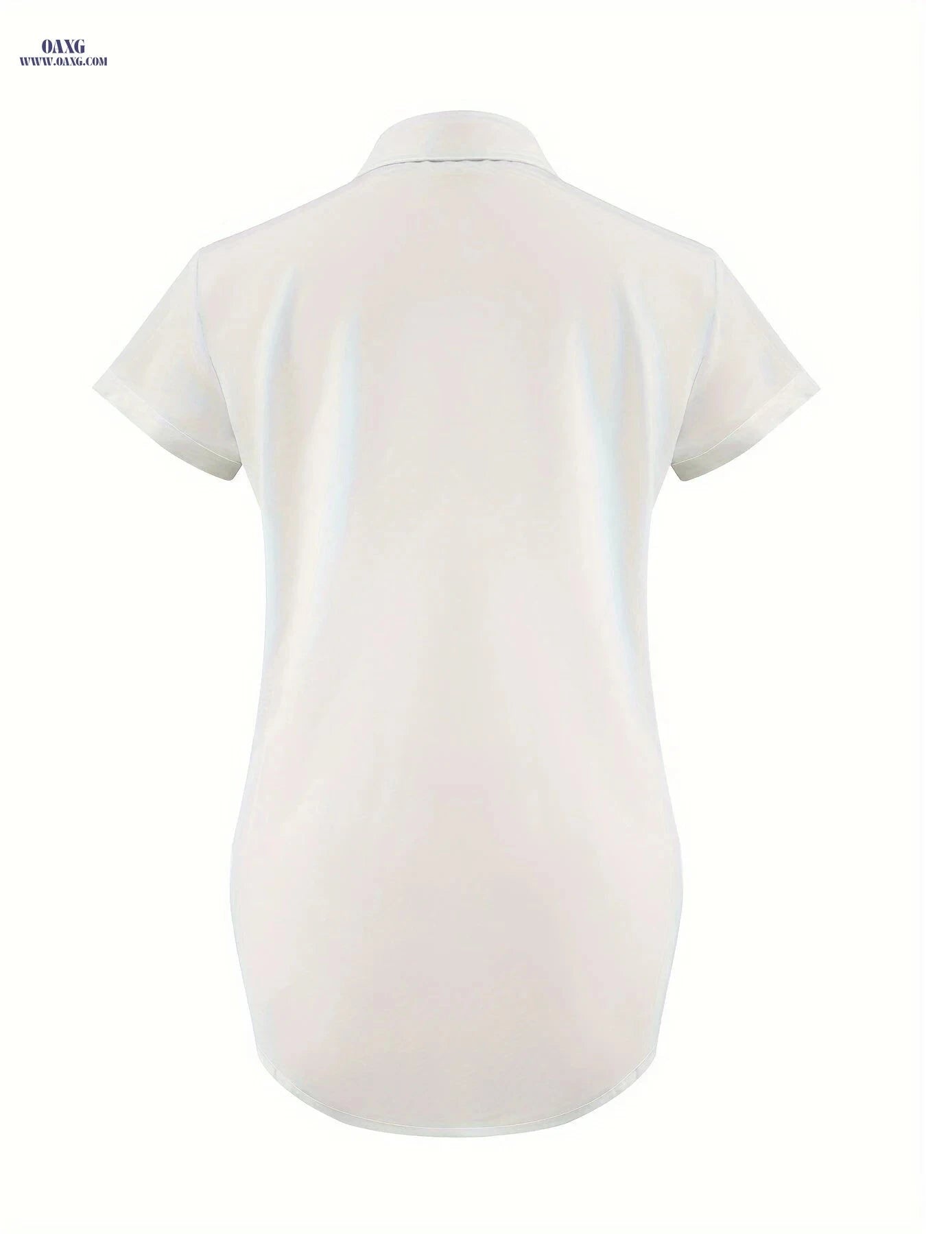 Casual Loose-Fit Butterfly Print Short-Sleeve Top for All Seasons   OAXG White / S