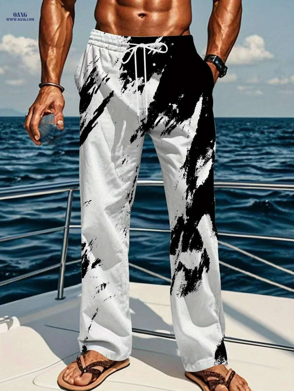 Casual Loose Straight Leg Pants - Trendy Men's Fashion Trousers   OAXG Mixed Color / M