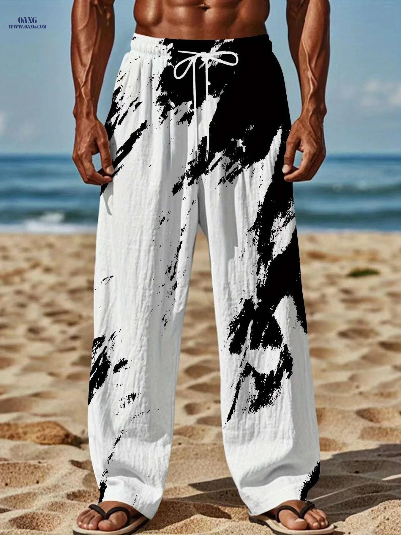 Casual Loose Straight Leg Pants - Trendy Men's Fashion Trousers   OAXG 