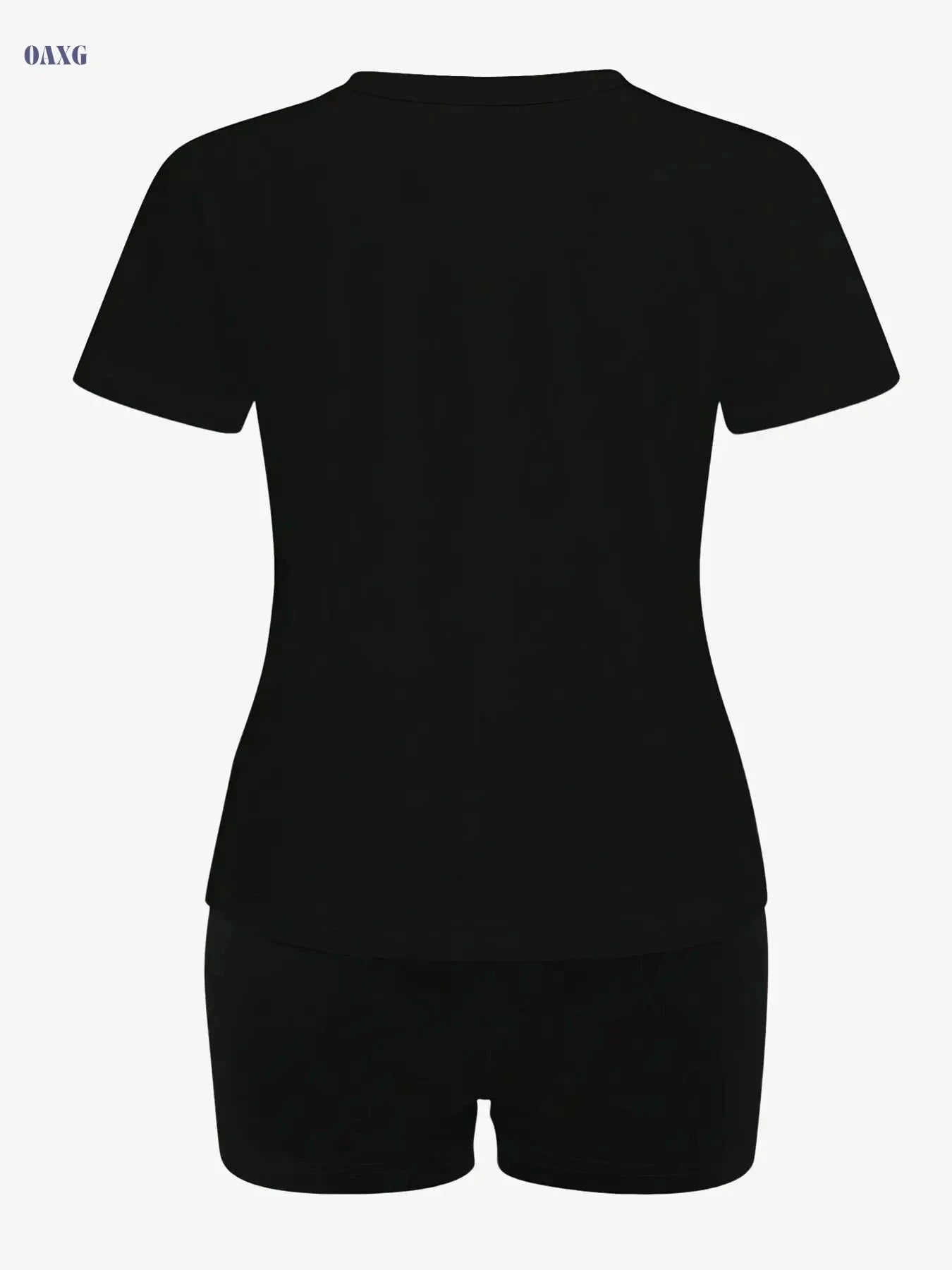 Casual Los Angeles Print Two-Piece Set - Short Sleeve T-Shirt & Shorts   OAXG 