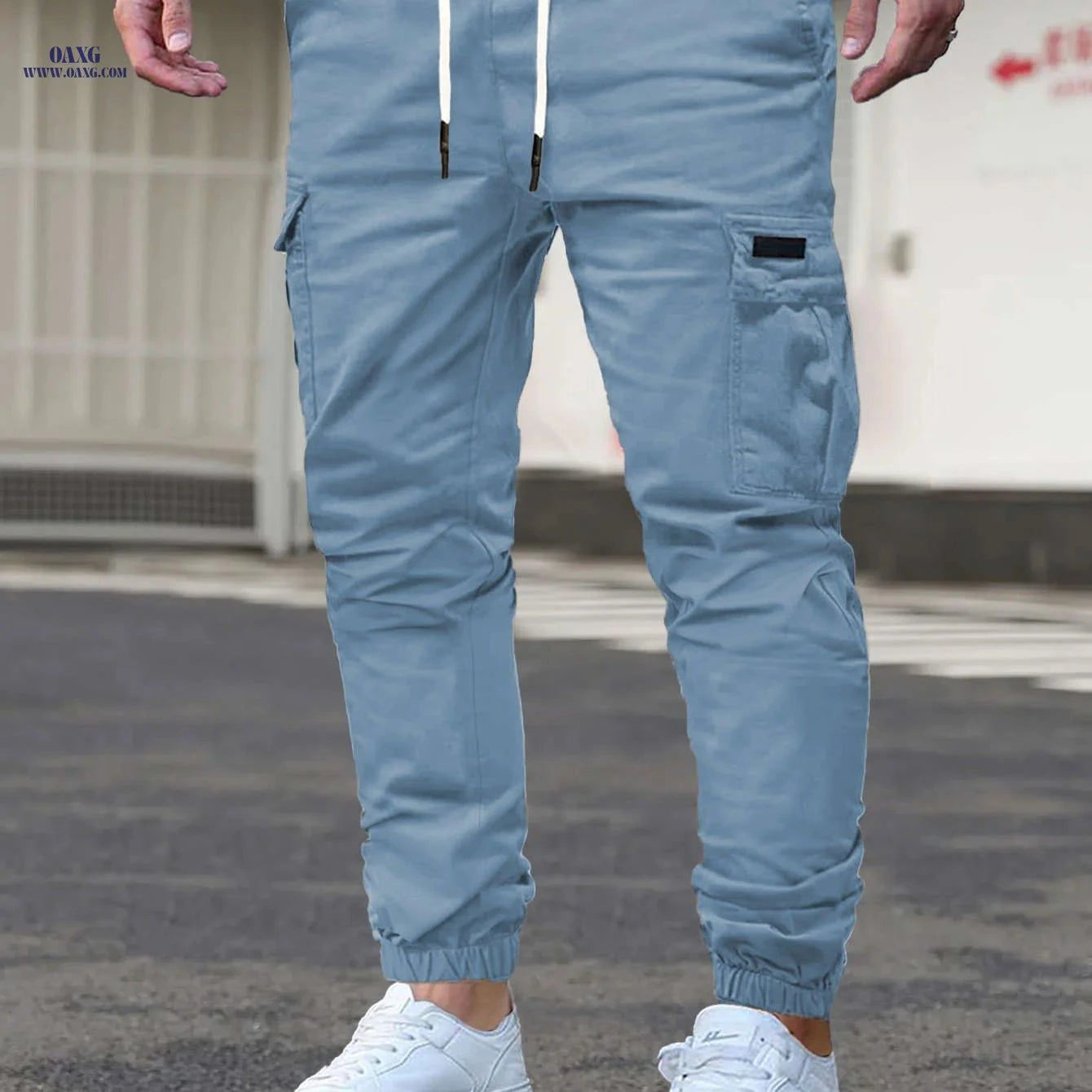 Casual Men's Cargo Pants - Front-Tie, Perfect for Everyday Wear   OAXG 