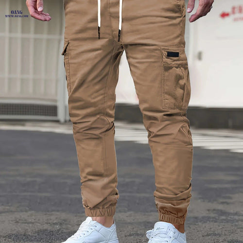 Casual Men's Cargo Pants - Front-Tie, Perfect for Everyday Wear   OAXG Khaki / FR S