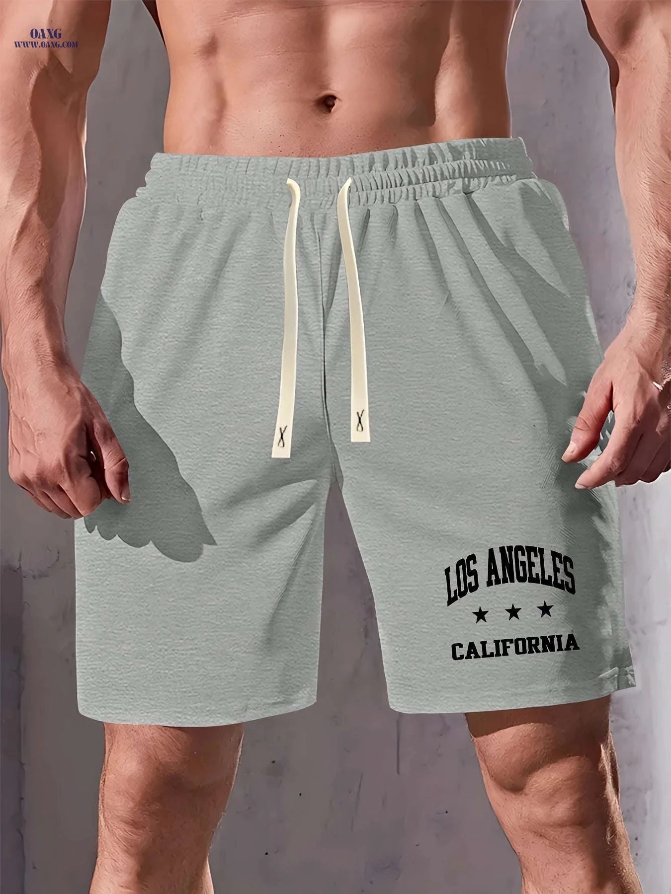 Casual Men's Fashion Print Shorts - Drawstring, Lightweight & Comfortable   OAXG 