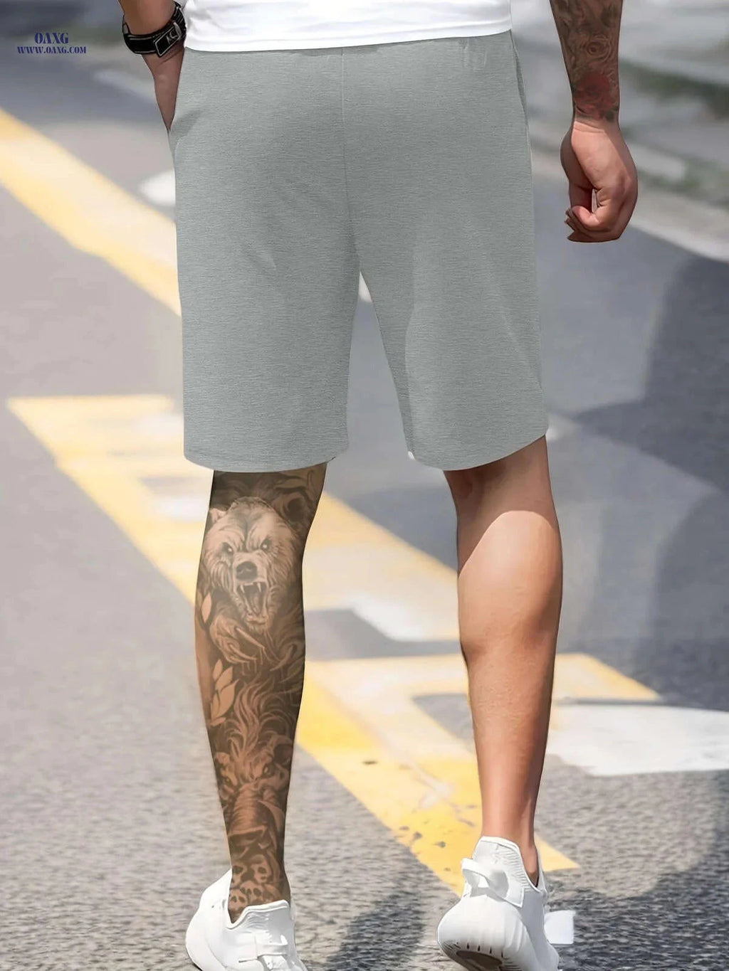 Casual Men's Fashion Print Shorts - Drawstring, Lightweight & Comfortable   OAXG Black / FR S