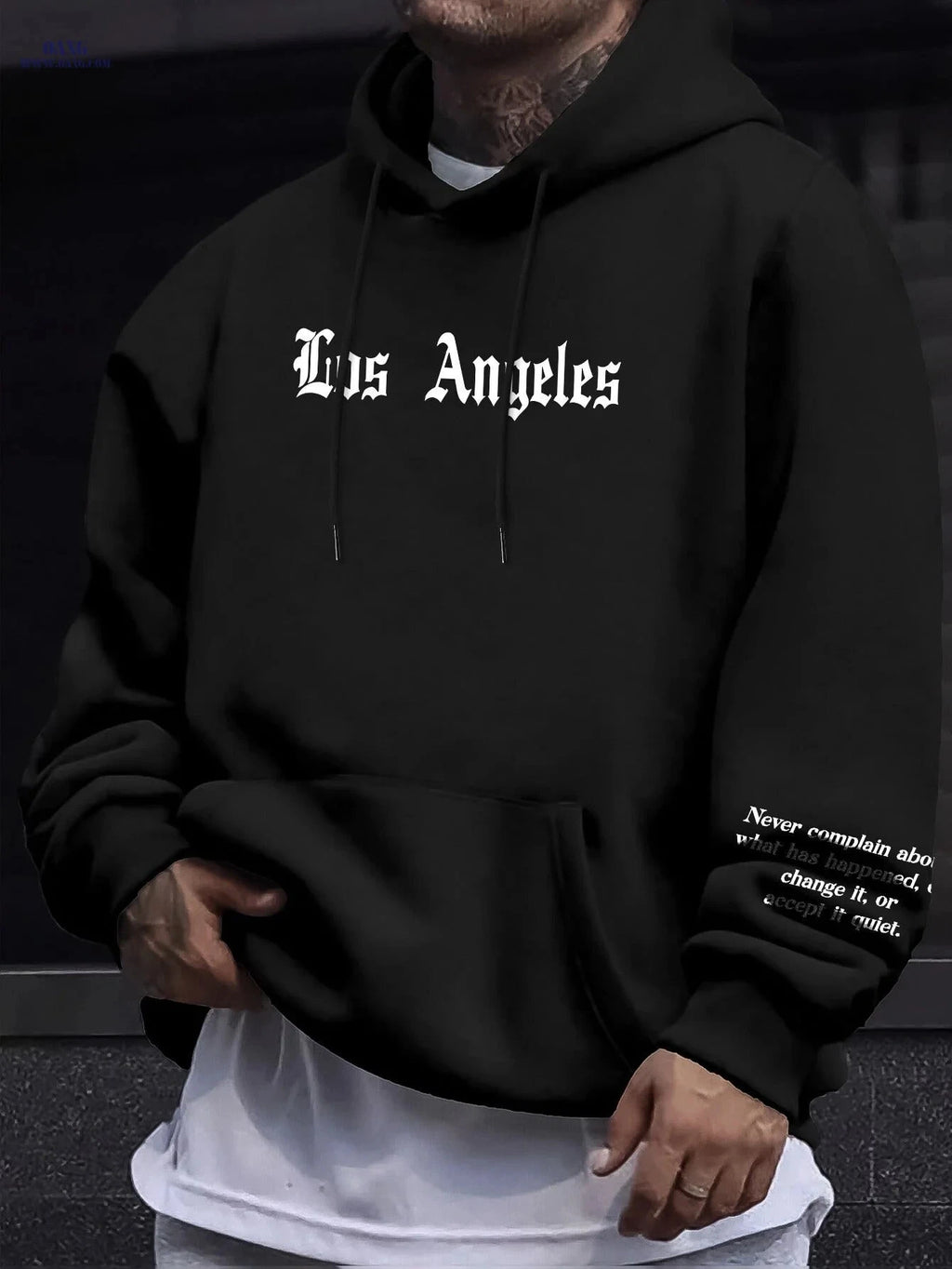 Casual Men's Fleece Hoodie - Drawstring Pullover with Kangaroo Pocket   OAXG 
