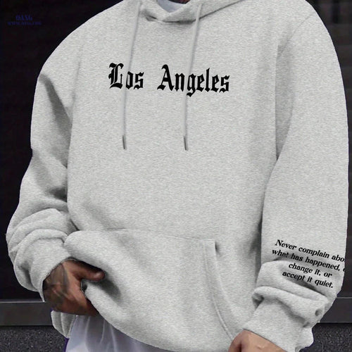Casual Men's Fleece Hoodie - Drawstring Pullover with Kangaroo Pocket   OAXG Black / FR S