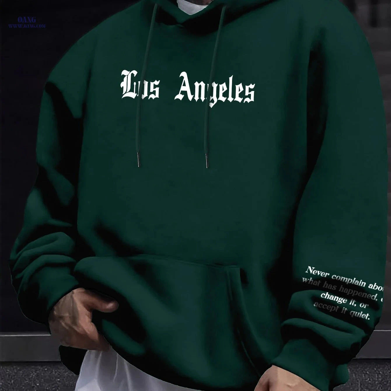 Casual Men's Fleece Hoodie - Drawstring Pullover with Kangaroo Pocket   OAXG 