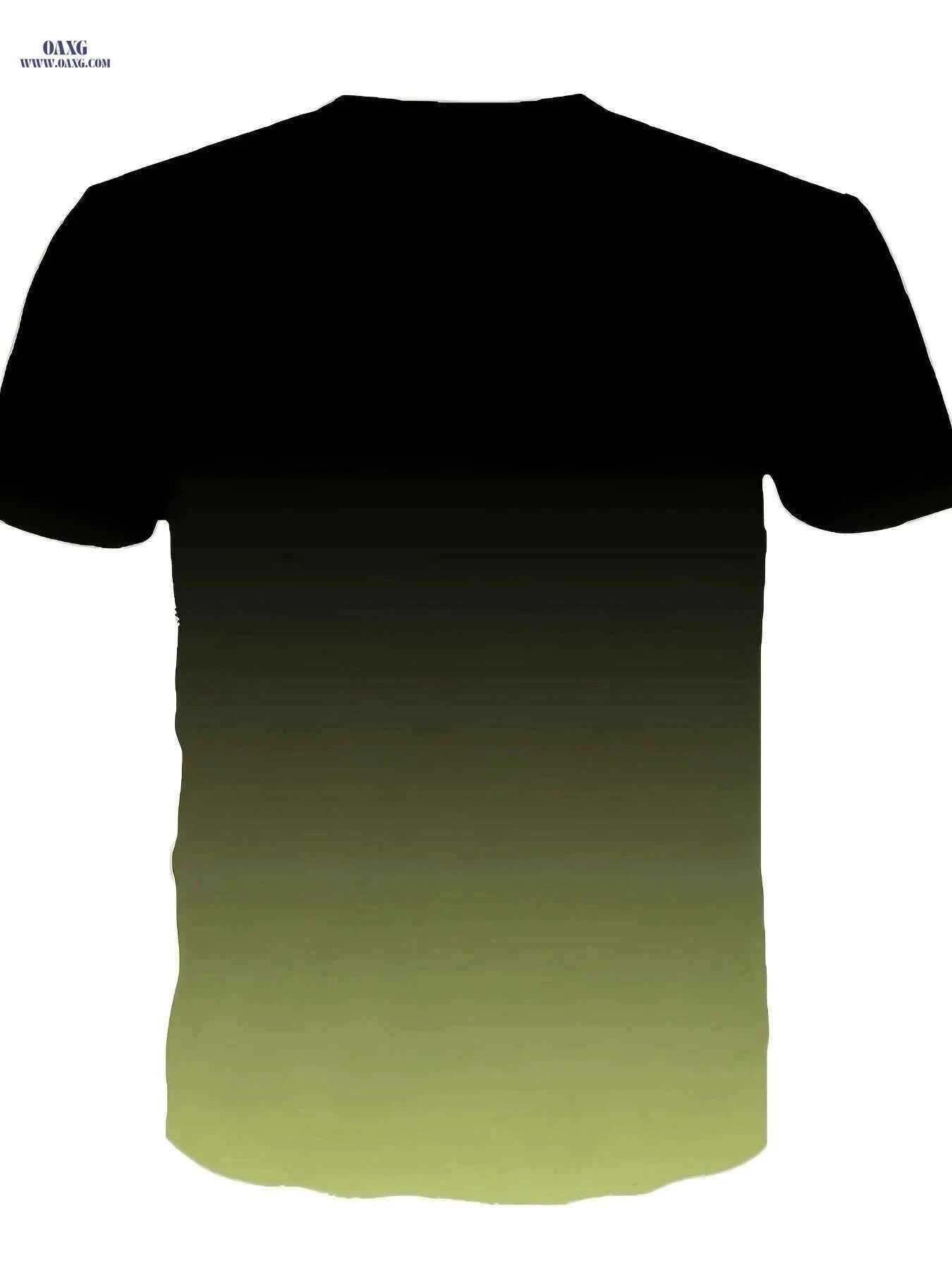 Casual Men's Gradient T-Shirt - Lightweight Crew Neck, KING Print   OAXG 