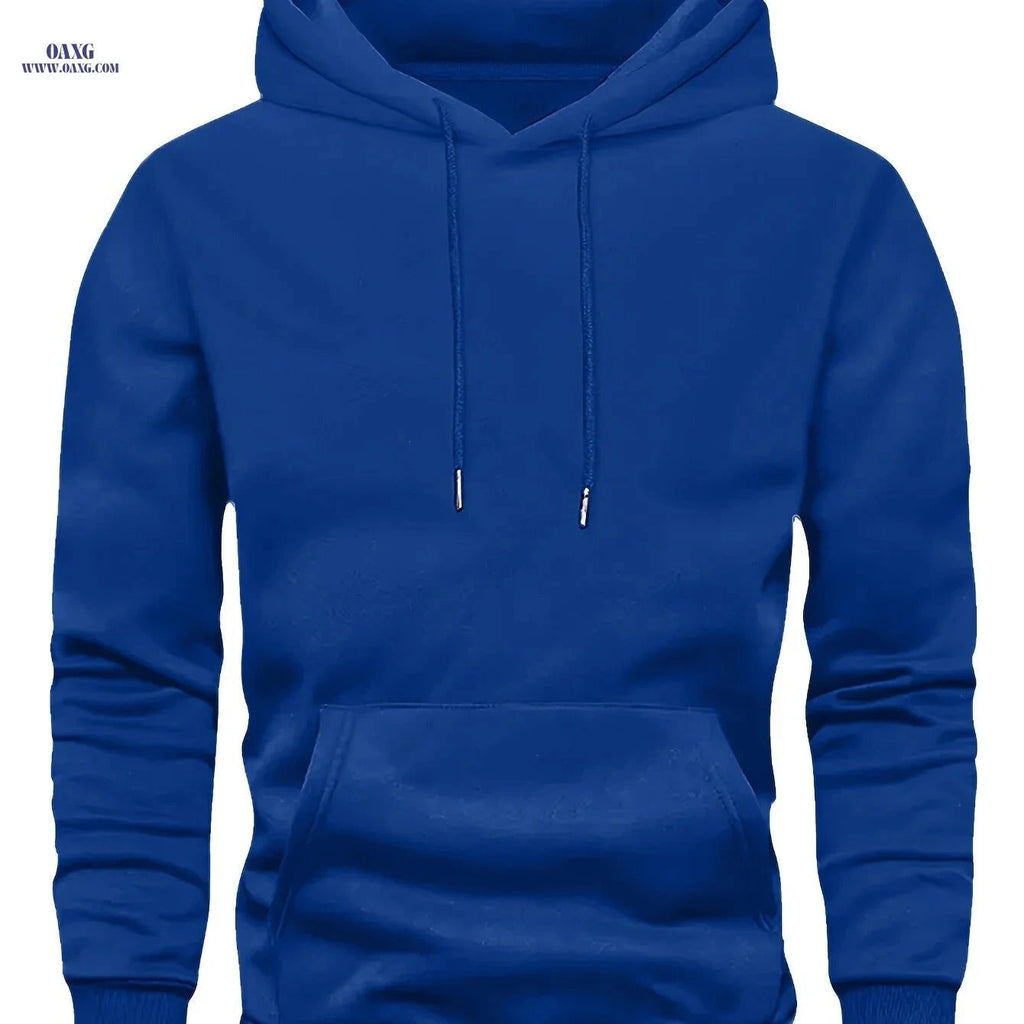 Casual Men's Hooded Sweatshirt - Lined Pullover for Spring/Fall   OAXG 