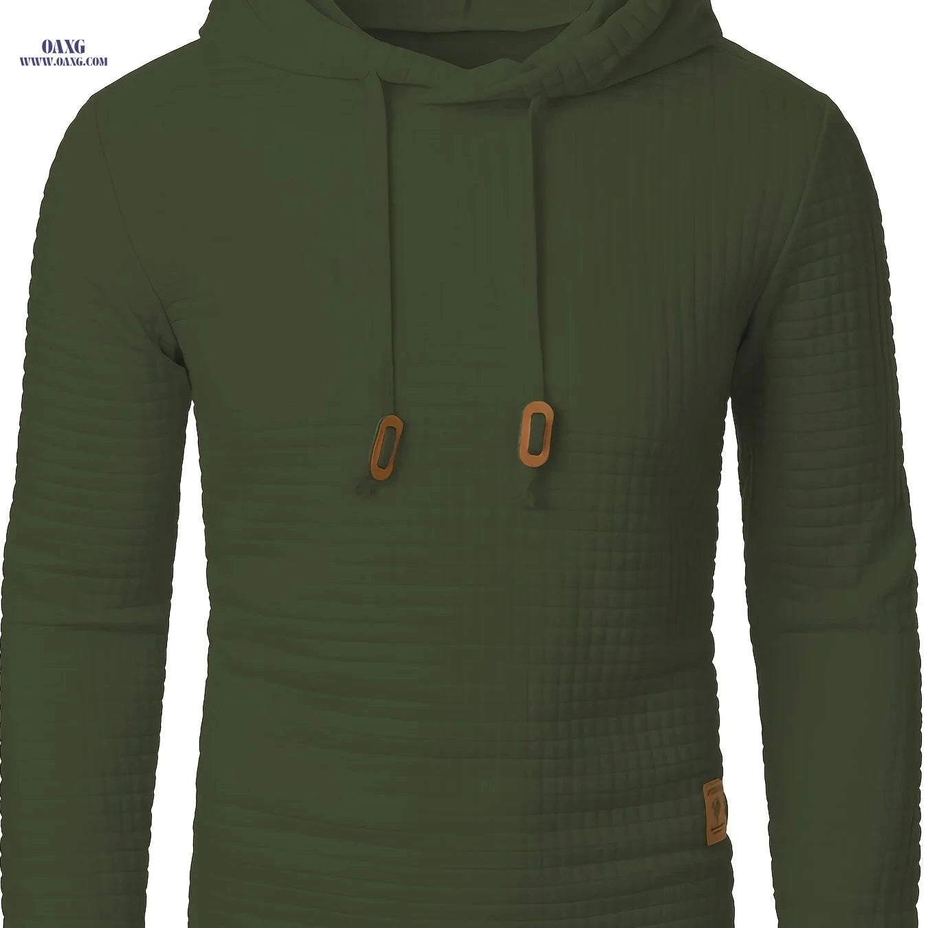 Casual Men's Jacquard Knit Hoodie - Long Sleeve, Warm Colors   OAXG 